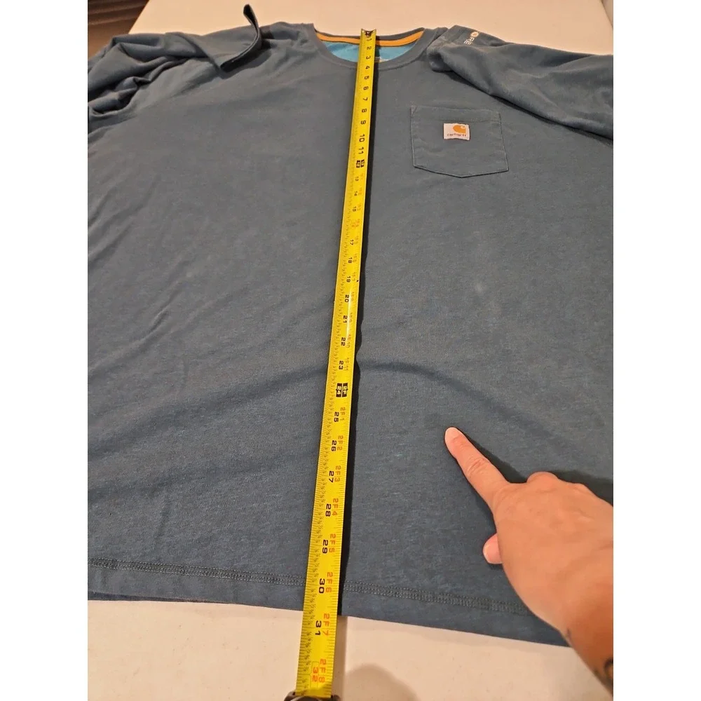 Carhartt Force Relaxed Fit T-Shirt Mens 3XL Blue Long Sleeve Pocket Tee(314